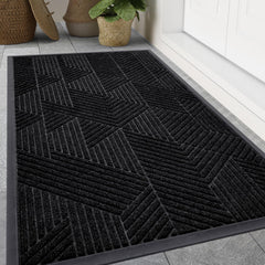 Smiry Front Door Mat 59x30 black model front view