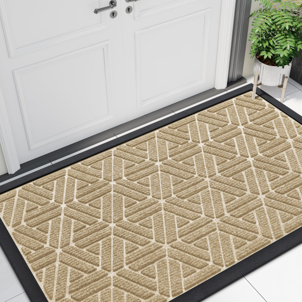 Smiry Front Door Mat beige 47x23 front view