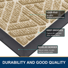 Smiry Front Door Mat beige close-up of texture