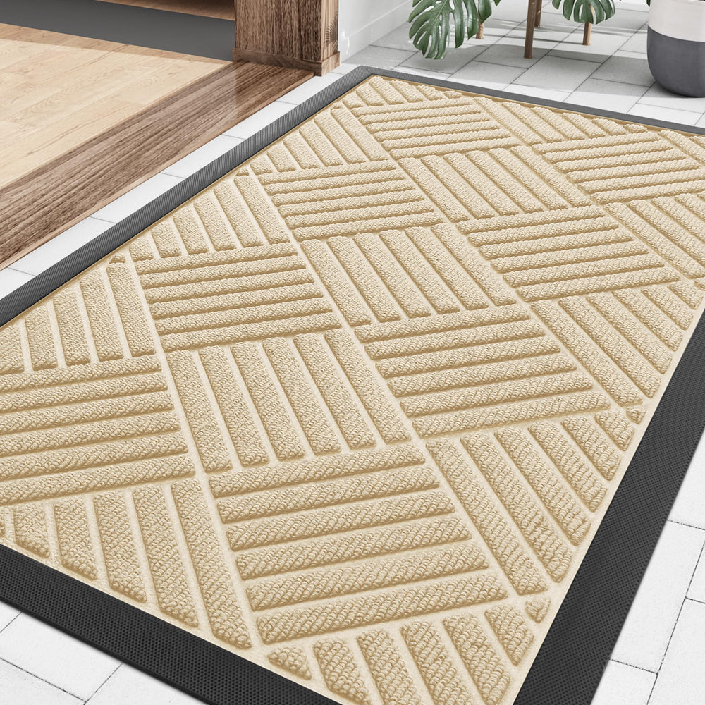Smiry Front Door Mat beige colour front view
