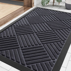 Smiry Front Door Mat Dark Grey front view