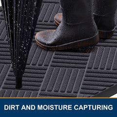 Smiry Front Door Mat Dark Grey side view