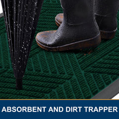 Smiry Front Door Mat deep green texture close-up