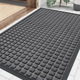 Smiry Front Door Mat grey model front view 35x23 inches