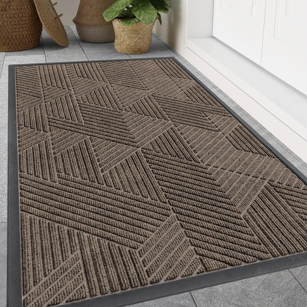 Smiry Front Door Mat Mixed Khaki front view 47" x 32"