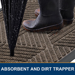 Smiry Front Door Mat showing moisture absorbent surface