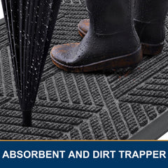 Smiry Front Door Mat with rubber backing close-up