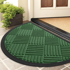Smiry Half Circle Door Mat Green front view