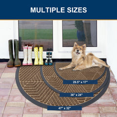 Smiry Half Circle Door Mat with rubber backing