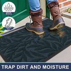 Smiry Leaf Doormat in outdoor setting
