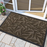 Smiry Leaf Front Door Mat 47x17 front view with foliage design