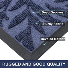 Smiry Leaf Front Door Mat in a home entryway