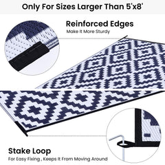Smiry Outdoor Rug 6x9 ft laid on a patio