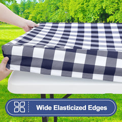 Smiry picnic table cover fitted on a table outdoors