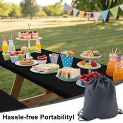 Smiry picnic table cover with bench covers in outdoor setting