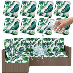 Smiry waterproof patio cushion cover, green, front view