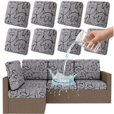 Smiry Waterproof Patio Cushion Cover in Grey and Black, front view