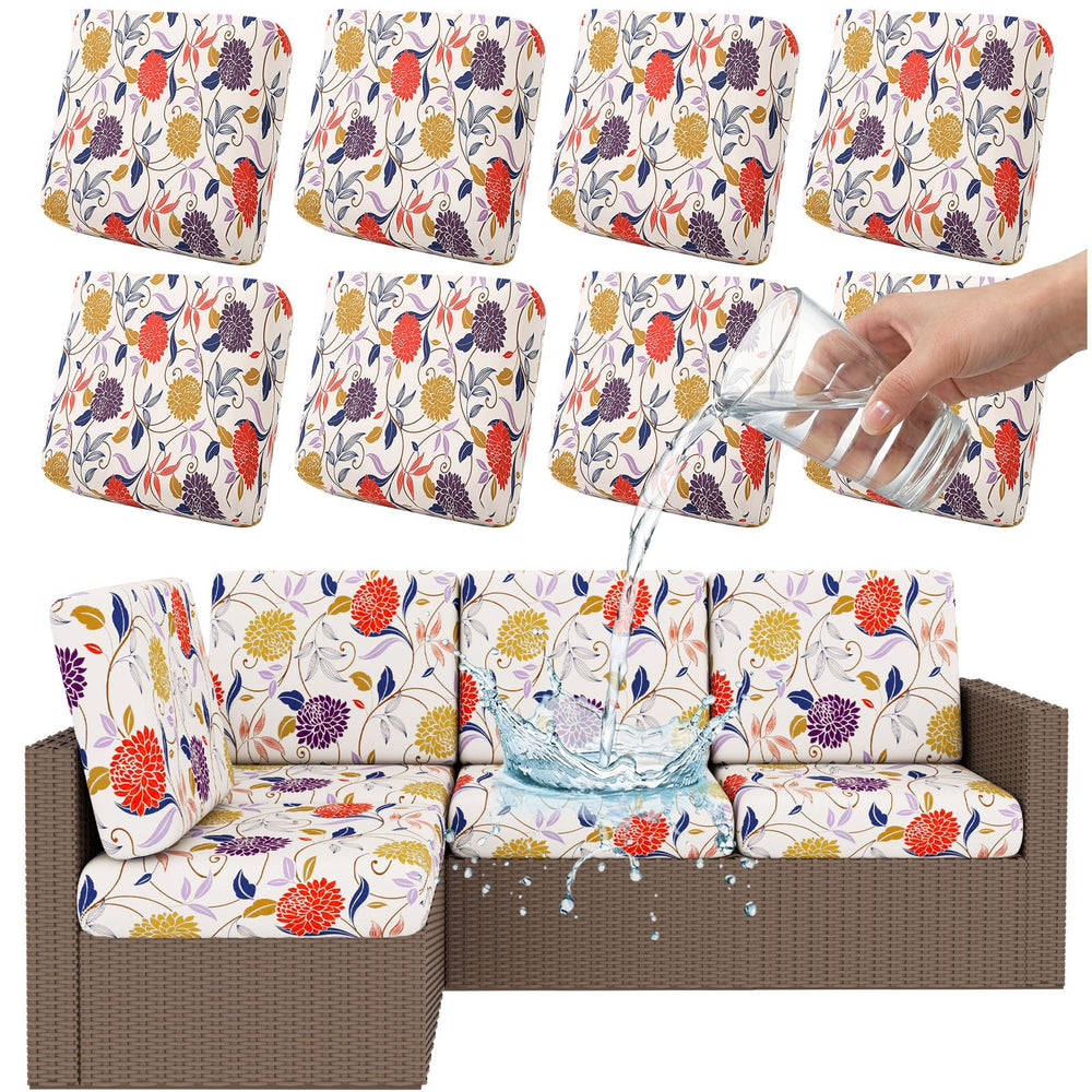 Smiry Waterproof Patio Cushion Covers in orange front view