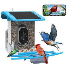 SMONET Bird Feeder B300 blue model front view with camera