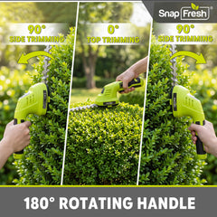 SnapFresh hedge trimmer showing 6-inch hedge blade