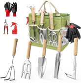 Snuggalux 9-piece garden tools set with tote bag front view