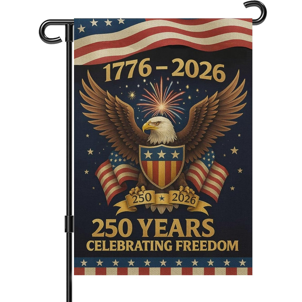 Snungee 250th Anniversary USA Garden Flag front view 12x18 inches