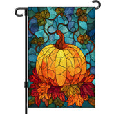 Snungee Fall Garden Flag 12x18 inch double sided with pumpkins and maple leaves