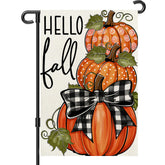 Snungee Fall Garden Flag 12x18 inches with pumpkins and maple leaves