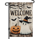 Snungee Halloween Garden Flag 12x18 inch front view with vibrant designs