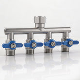 SNUTUYA 4 Way Garden Hose Splitter front view with metal handles