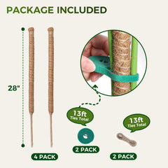 Snuvid moss pole package showing four poles