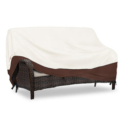 Sobana Outdoor Couch Cover in beige, front view
