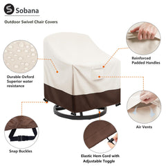 Sobana patio chair cover beige with padded handles