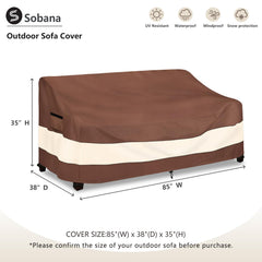 Sobana Patio Sofa Cover showing waterproof material