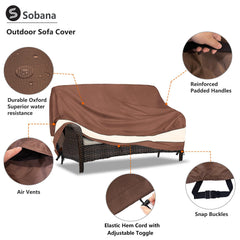 Sobana Patio Sofa Cover with elastic hem and adjustable straps