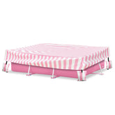 Sobana Rectangular Pool Cover front view, pink color