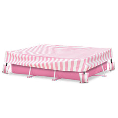 Sobana Rectangular Pool Cover front view, pink color