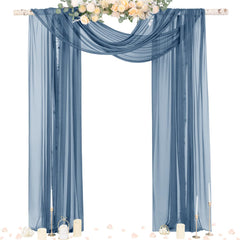 Socomi Wedding Arch Draping Fabric in Dusty Blue, front view