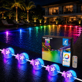 Soiarllt Permanent Pool Lighting System, 148FT RGB+IC lights front view