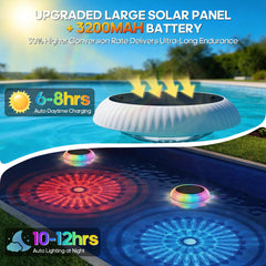 Soiarllt Solar Floating Pool Lights in a swimming pool