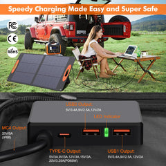 SOKIOVOLA solar panel with kickstands set up outdoors