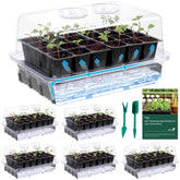 SOLIGT Self Watering Seed Starter Tray with humidity dome and clear bottom tray