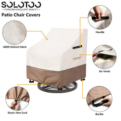 SoloToo Patio Chair Cover in use on a patio chair