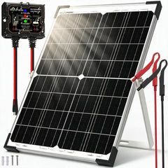 SOLPERK 30W solar panel front view with MPPT controller