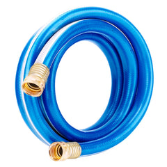 Solution4Patio 3 ft blue garden hose side view with fittings