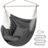SONGMICS Hammock Chair in Slate Gray with cushions displayed