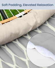 SONGMICS Quilted Double Hammock grey model folded for travel