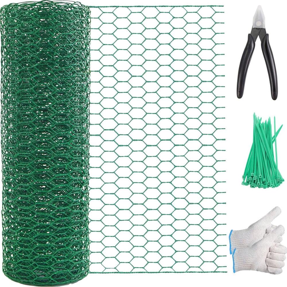 SONGZIMING Chicken Wire roll 15.7in x 118in green mesh