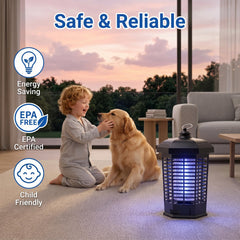 SonicPulse Electric Insect Zapper showing 360-degree radiation design