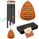 Soopau 30-inch Memorial Wind Chimes with black finish and 6 aluminum tubes